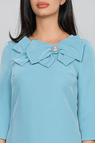 Rochie MBG Bleu cu Funda Maxi Aplicată Manual