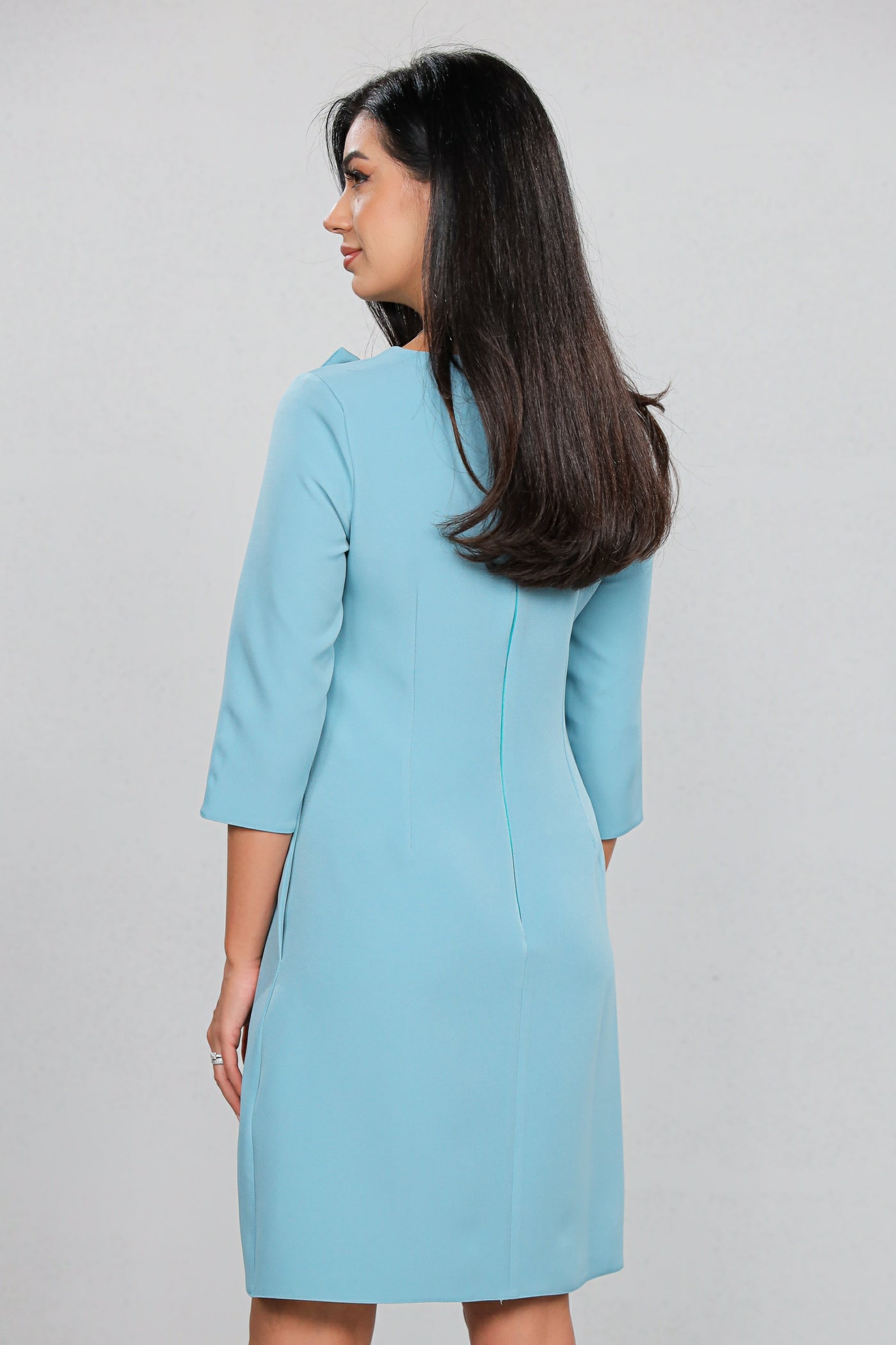 Rochie MBG Bleu cu Funda Maxi Aplicată Manual
