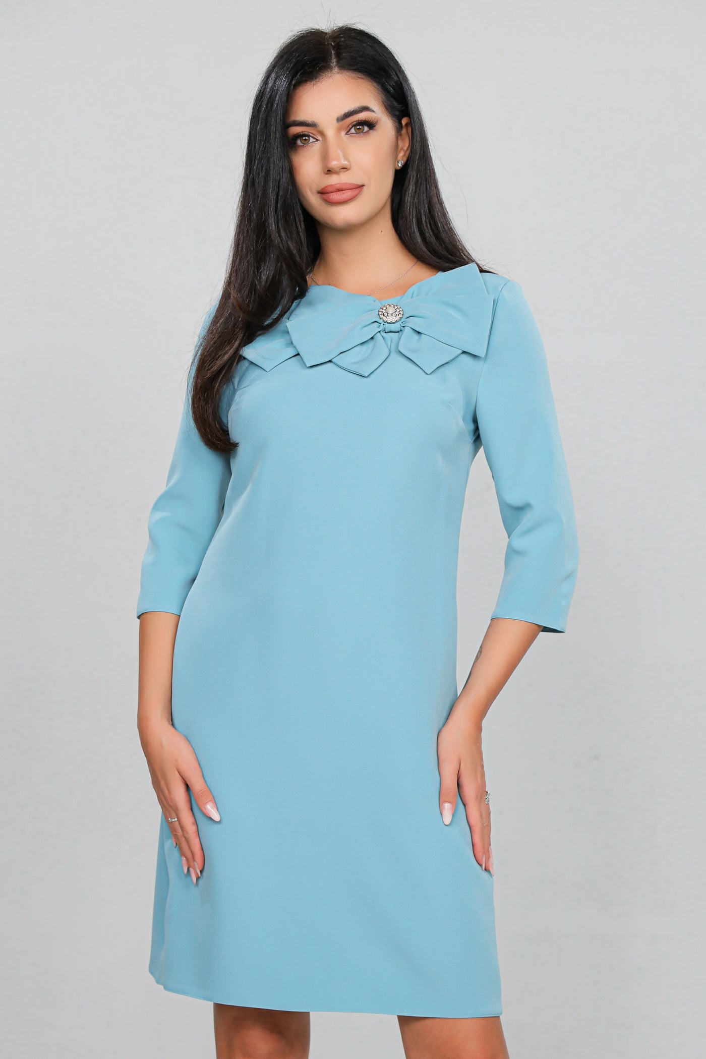 Rochie MBG Bleu cu Funda Maxi Aplicată Manual