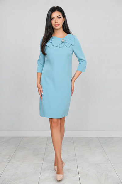Rochie MBG Bleu cu Funda Maxi Aplicată Manual
