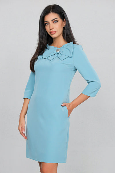 Rochie MBG Bleu cu Funda Maxi Aplicată Manual