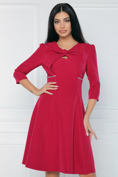 Rochie MBG bordo cu strasuri aplicate