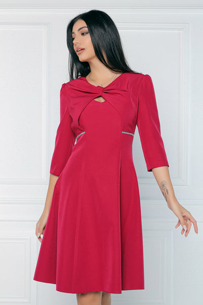 Rochie MBG bordo cu strasuri aplicate