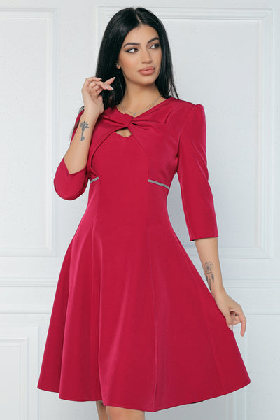 Rochie MBG bordo cu strasuri aplicate