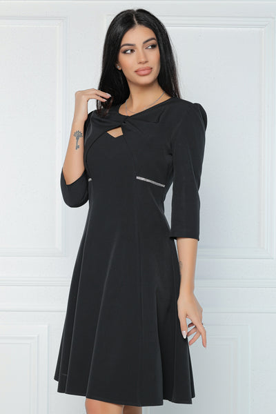 Rochie MBG neagra cu strasuri aplicate