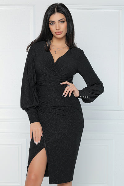 Rochie MBG neagra petrecuta cu sidef