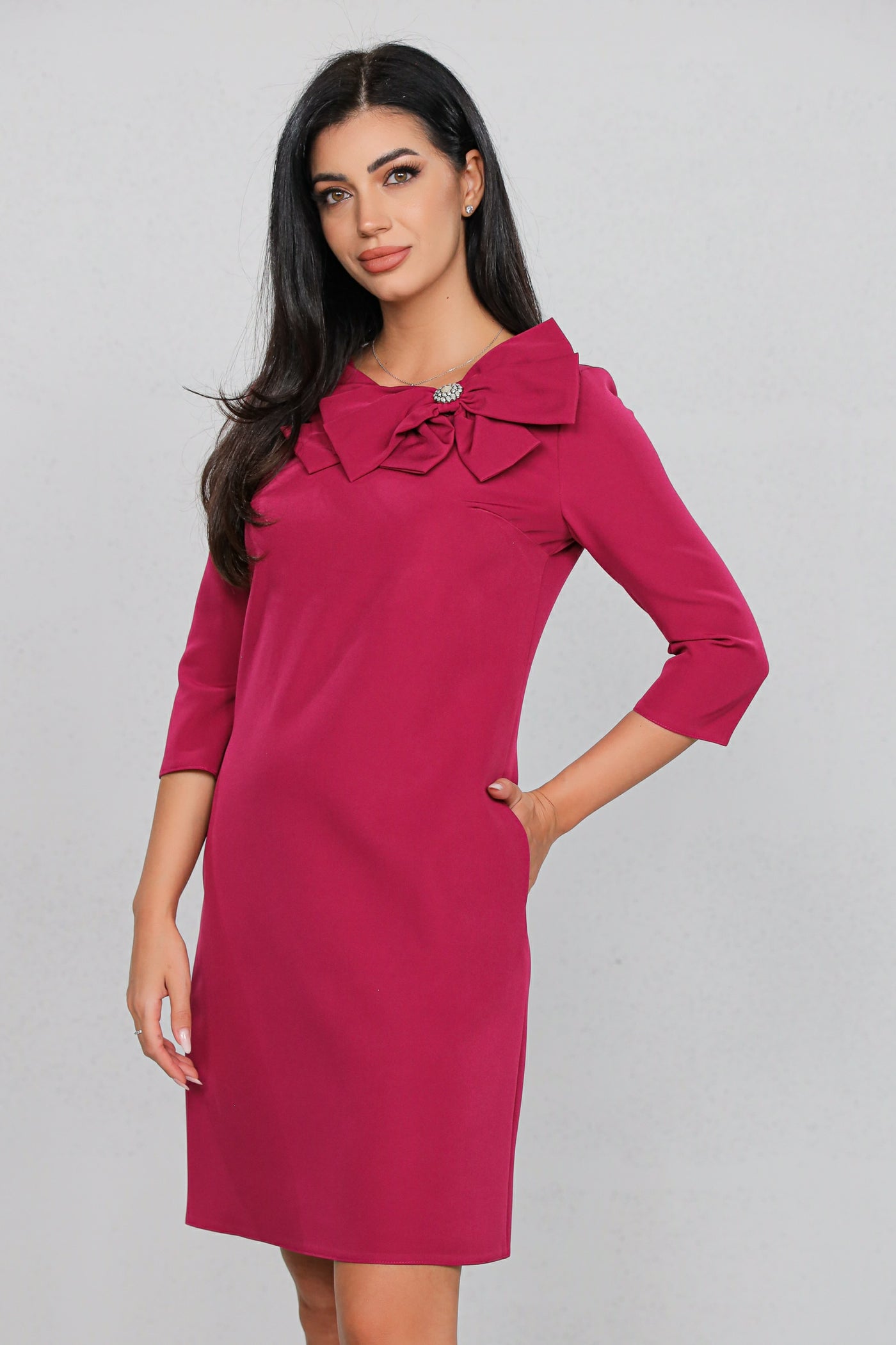 Rochie MBG Magenta cu Funda Maxi Aplicată Manual