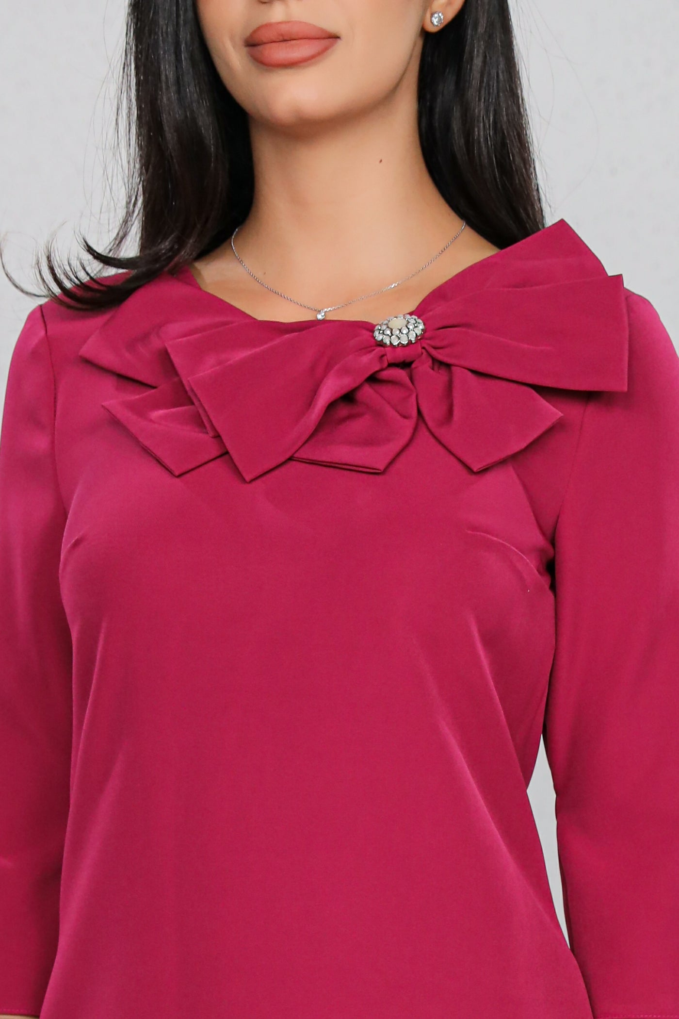 Rochie MBG Magenta cu Funda Maxi Aplicată Manual