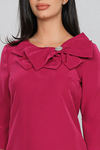 Rochie MBG Magenta cu Funda Maxi Aplicată Manual