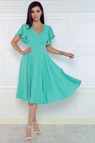 Rochie MBG menta cu maneca fluture