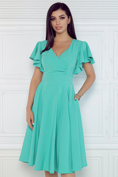 Rochie MBG menta cu maneca fluture