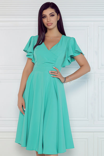 Rochie MBG menta cu maneca fluture