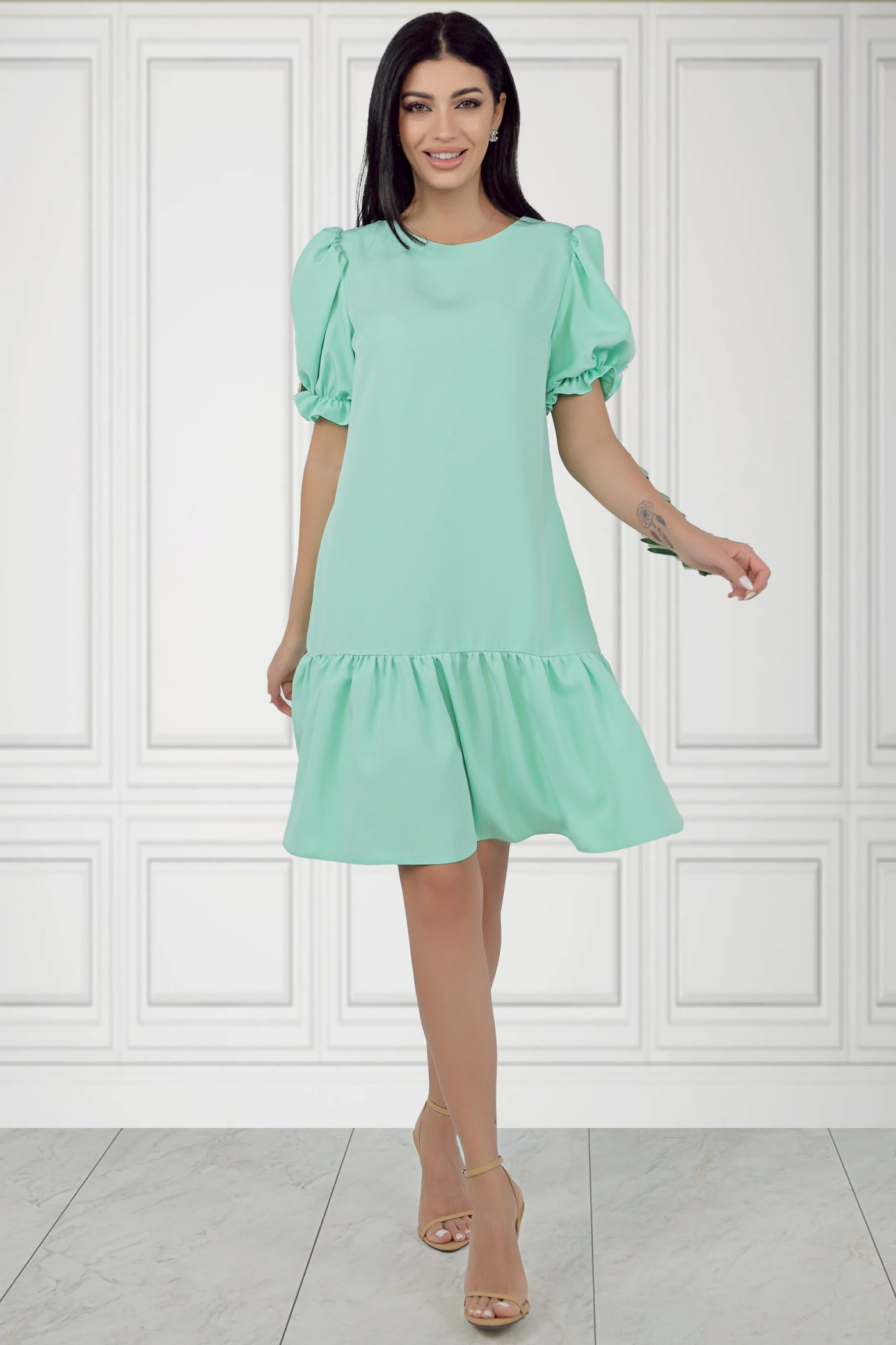 Rochie MBG mint cu volan la baza