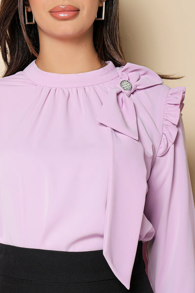 Bluza MBG lila cu funda pe umar