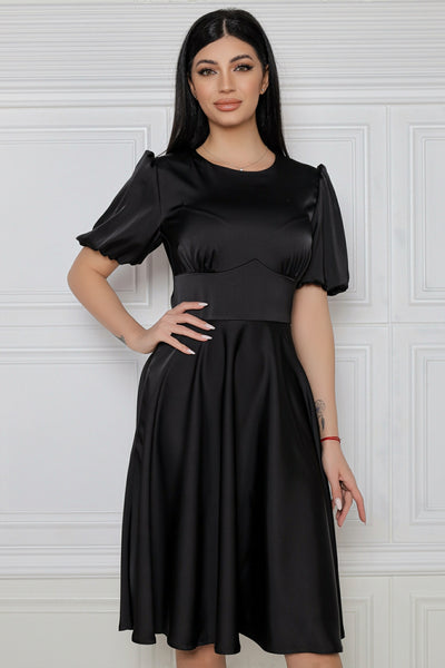 Rochie MBG neagra cu maneci bufante