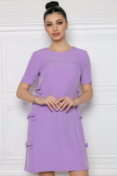 Rochie MBG lila cu fundite pe lateral