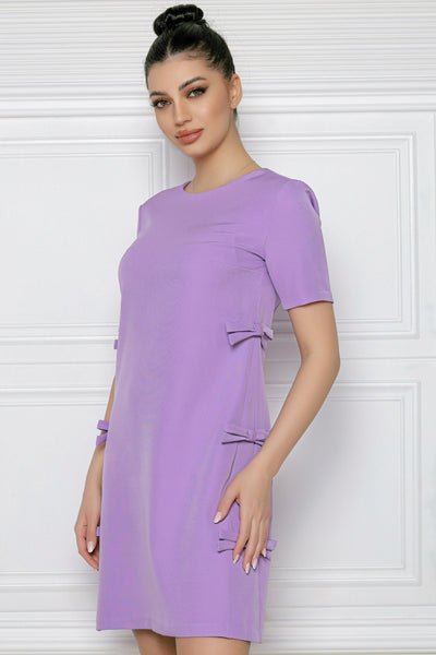 Rochie MBG lila cu fundite pe lateral