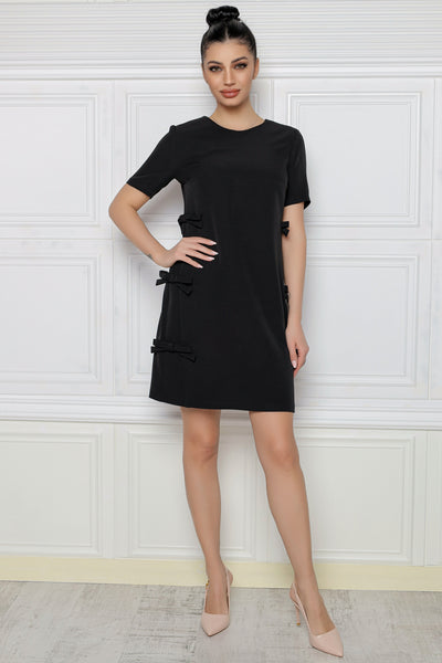 Rochie MBG neagra cu fundite pe lateral