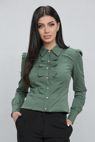 Camasa MBG kaki cu funde pe bust