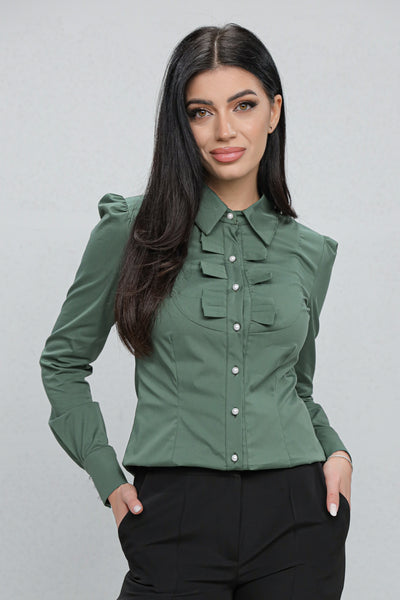 Camasa MBG kaki cu funde pe bust