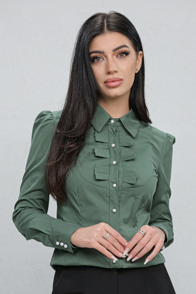 Camasa MBG kaki cu funde pe bust