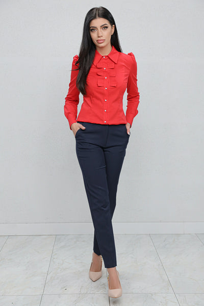 Camasa MBG rosie cu funde pe bust