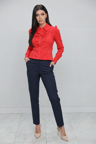 Camasa MBG rosie cu funde pe bust