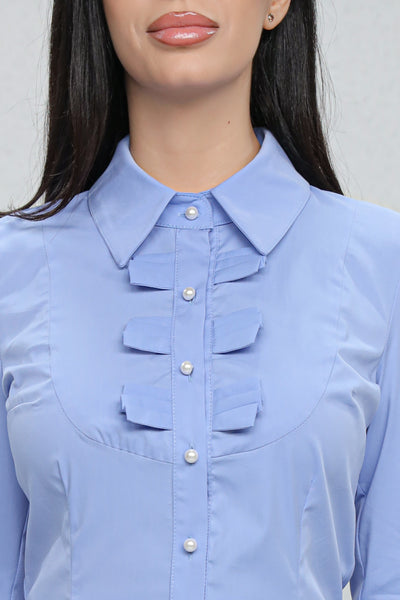 Camasa MBG bleu cu funde pe bust