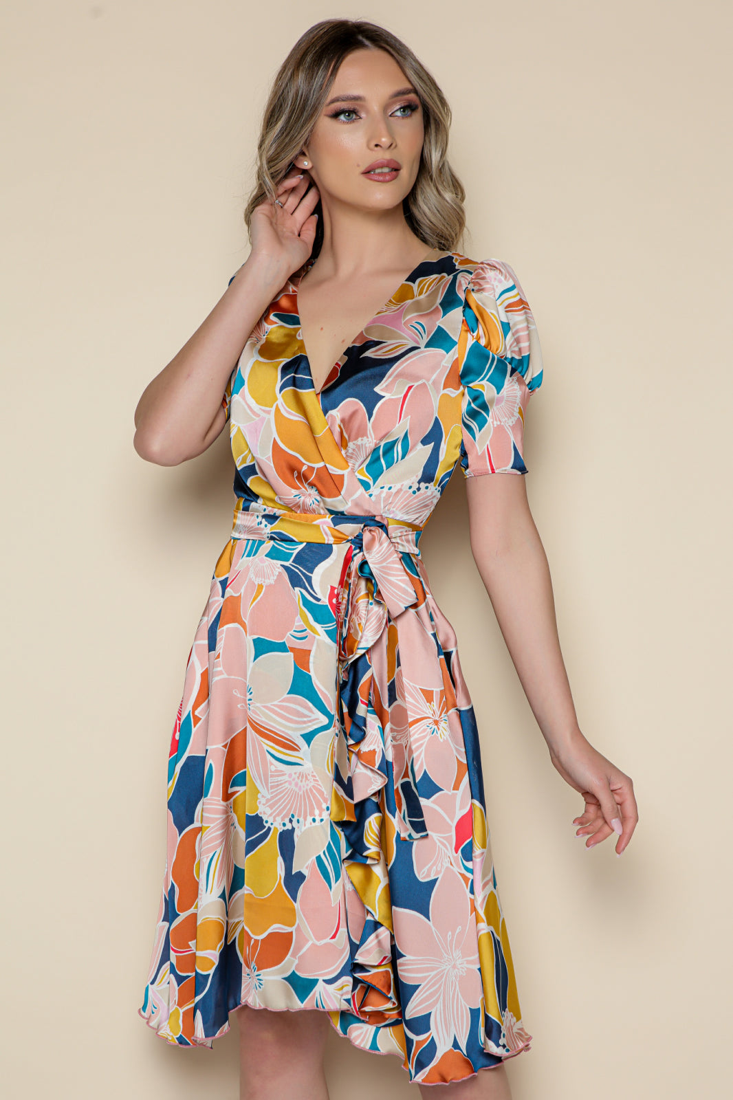 Rochie MBG cu imprimeu floral multicolor